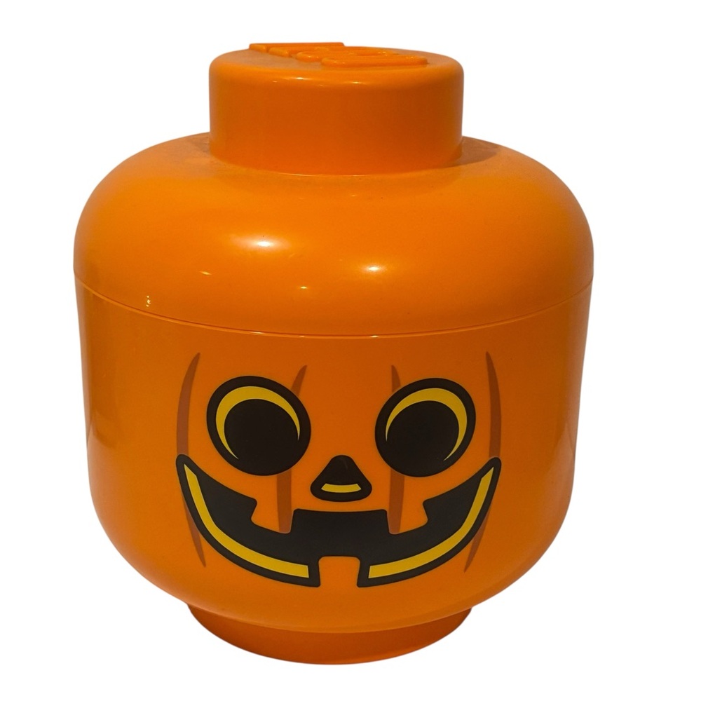 LEGO‎ Halloween JACK O LANTERN Large Pumpkin Storage Head Container